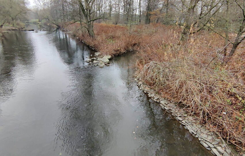 Der Wiembach mündet in Leverkusen Opladen in die Wupper